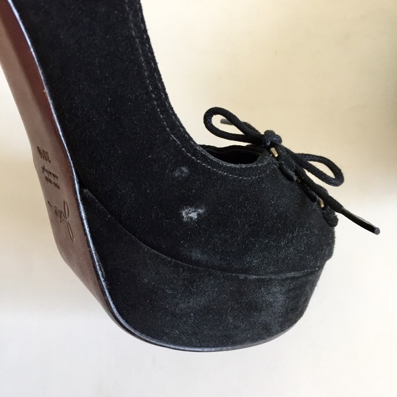 Joie Black Suede Platform Pumps Heels Size 8.5 - Picture 4 of 8